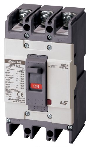 ABS63c 60AF 3P Kompakt megszakító 40A 230/460VAC 35/18kA 250/500VDC 10/10kA
