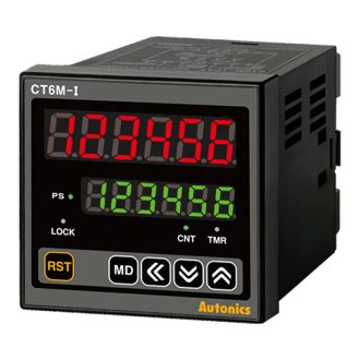   CT6M-1P2 - Számláló/időzítő 6 digit 7-szeg. LED kijelző 72x72mm 1-fok. 24VAC/24-48VDC IP65