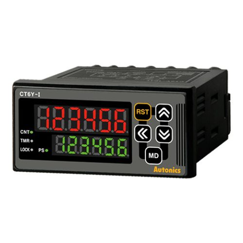 CT6Y-I2 - Számláló/időzítő 6 digit 7-szeg. LED kijelző 72x36mm indikátor 24VAC/24-48VDC IP65