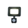 LED Reflektor 10W 800lm Természetes fehér 4000K Fekete PIR IP44 - LF0021S