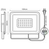 LED Reflektor 20W 1600lm Természetes fehér 4000K Fekete PIR IP44 - LF0022S