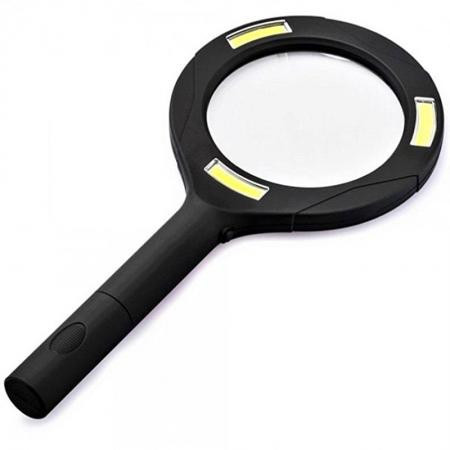 Nagyító 3x ZOOM + LED 3W COB, 2xAA (nem tartozék) - LM101