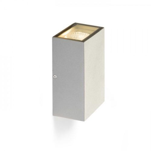 DIXIE 10x16 fali lámpa ezüstszürke 230V LED 2x5W 92° IP54 3000K