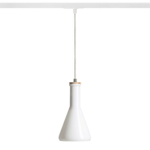 PULIRE CON egyfázisú áramkörös sínre  opál üveg/fa 230V E14 28W