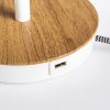 KEITH asztali lámpatest USB-vel fehér bükk 230V E27 40W