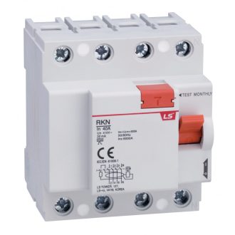   RCCB RKN áram-védőkapcsoló 3P+N 40A 30mA A-típus 240/415VAC 6kA