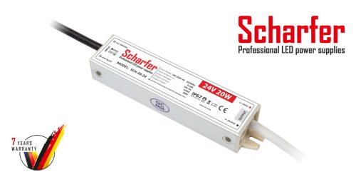 SCH-20-24 LED Tápegység 24V DC / 0,83A, 185-250V AC, 20W, IP67