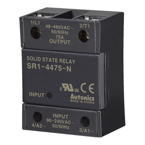 SR1-4475-N Szilárdtest relé 1-fázisú 90-240VAC T.: 48-480VAC/75A zero cross